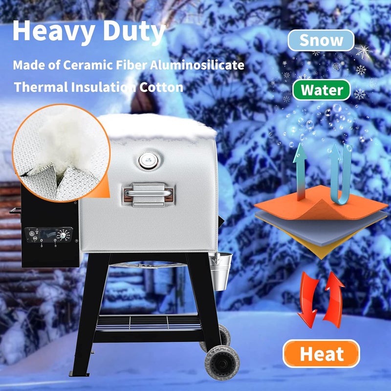 Utheer Thermal Insulated Blanket for Pit Boss Lexington 540 Wood Pellet Grill fits Pit Boss Lexington/Sportsman/Navigator 540/500/550 Grill Smoker Insulation Blanket Accessories PB500NX PB500SP PB550G - Image 2