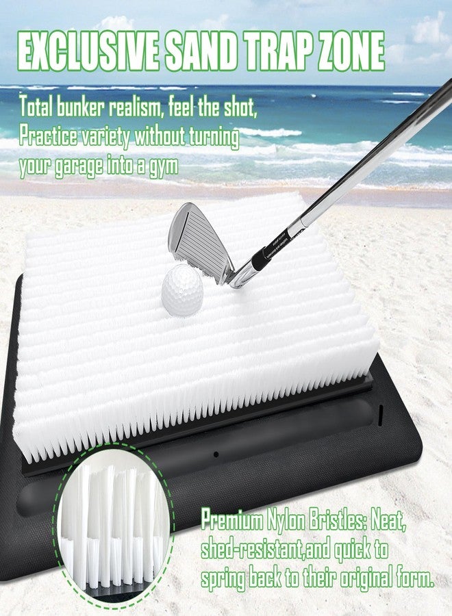 CasCartCade (Enlarged 4-in-1, Heavy Duty) Golf Hitting Mats, New Golf Bunker Mat with Swing Path Feedback, 4 Replaceable Mats Include Fairway, Rough, Track Mat and Bunker, with Non-Slip Heavy Duty Rubber Base - Image 5