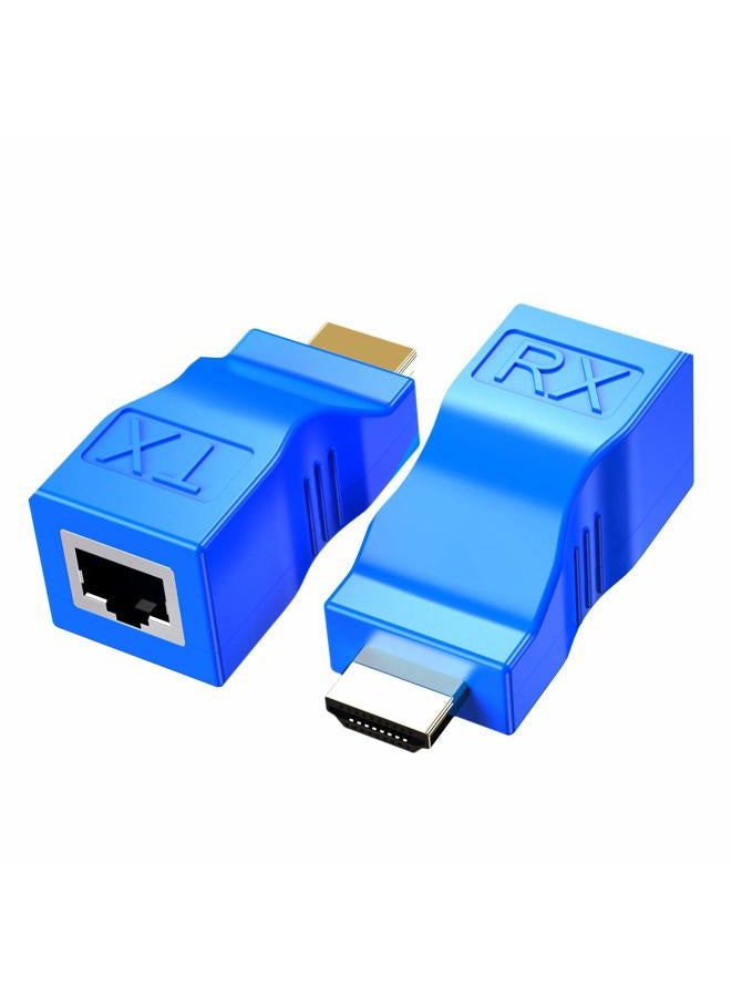 Eanetf HDMI to RJ45 Network HDMI Repeater, 2 PCS HDMI Extender Transmitter and Receiver Network RJ45 Over Cat 5e / 6 1080p with Built-in Thunder Protection Circuit - Image 1