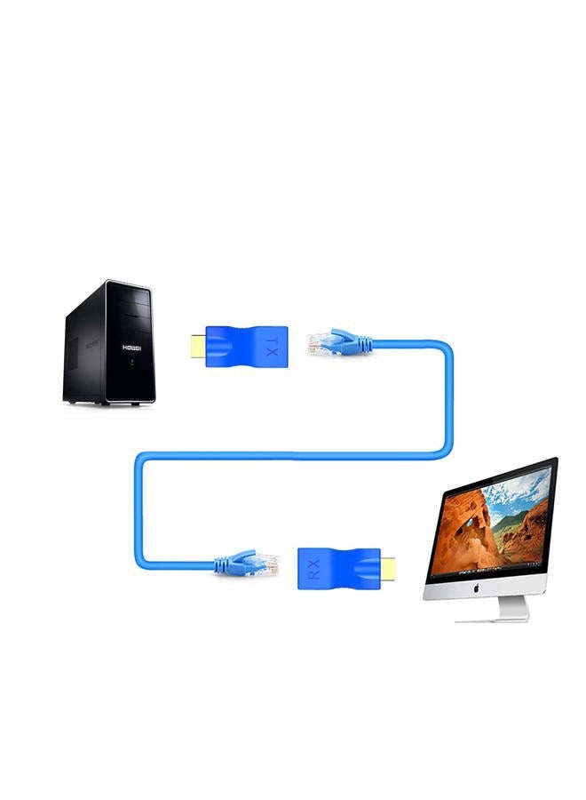 Eanetf HDMI to RJ45 Network HDMI Repeater, 2 PCS HDMI Extender Transmitter and Receiver Network RJ45 Over Cat 5e / 6 1080p with Built-in Thunder Protection Circuit - Image 4