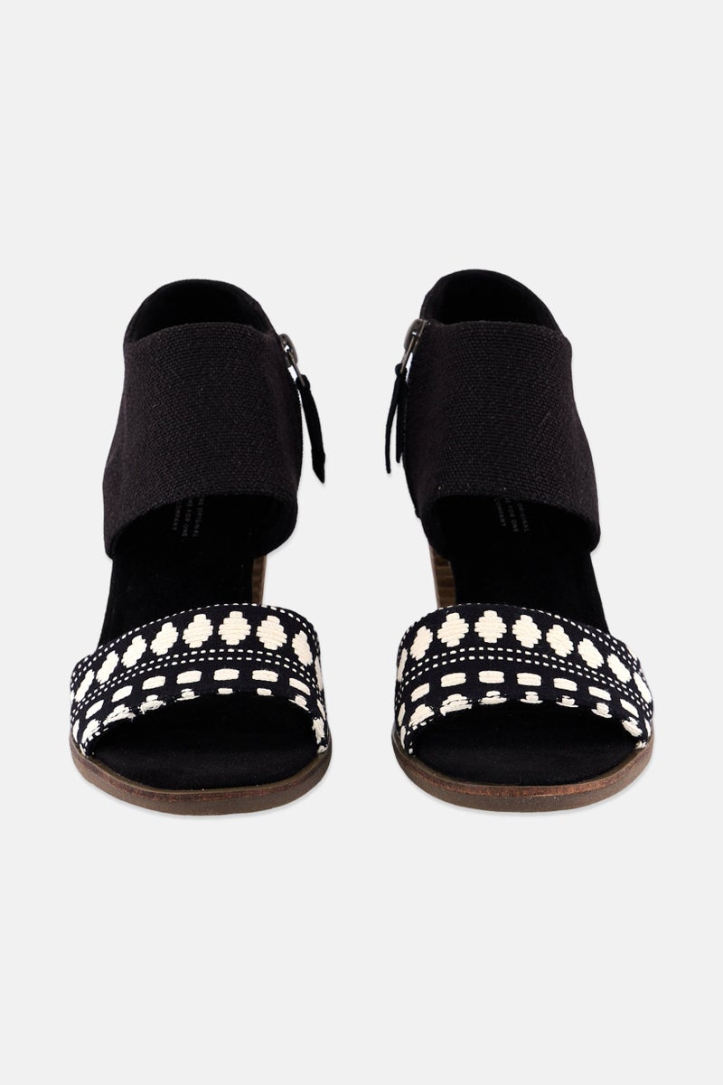 TOMS Women Zip Up Cut Out Sandals, Black - Image 3