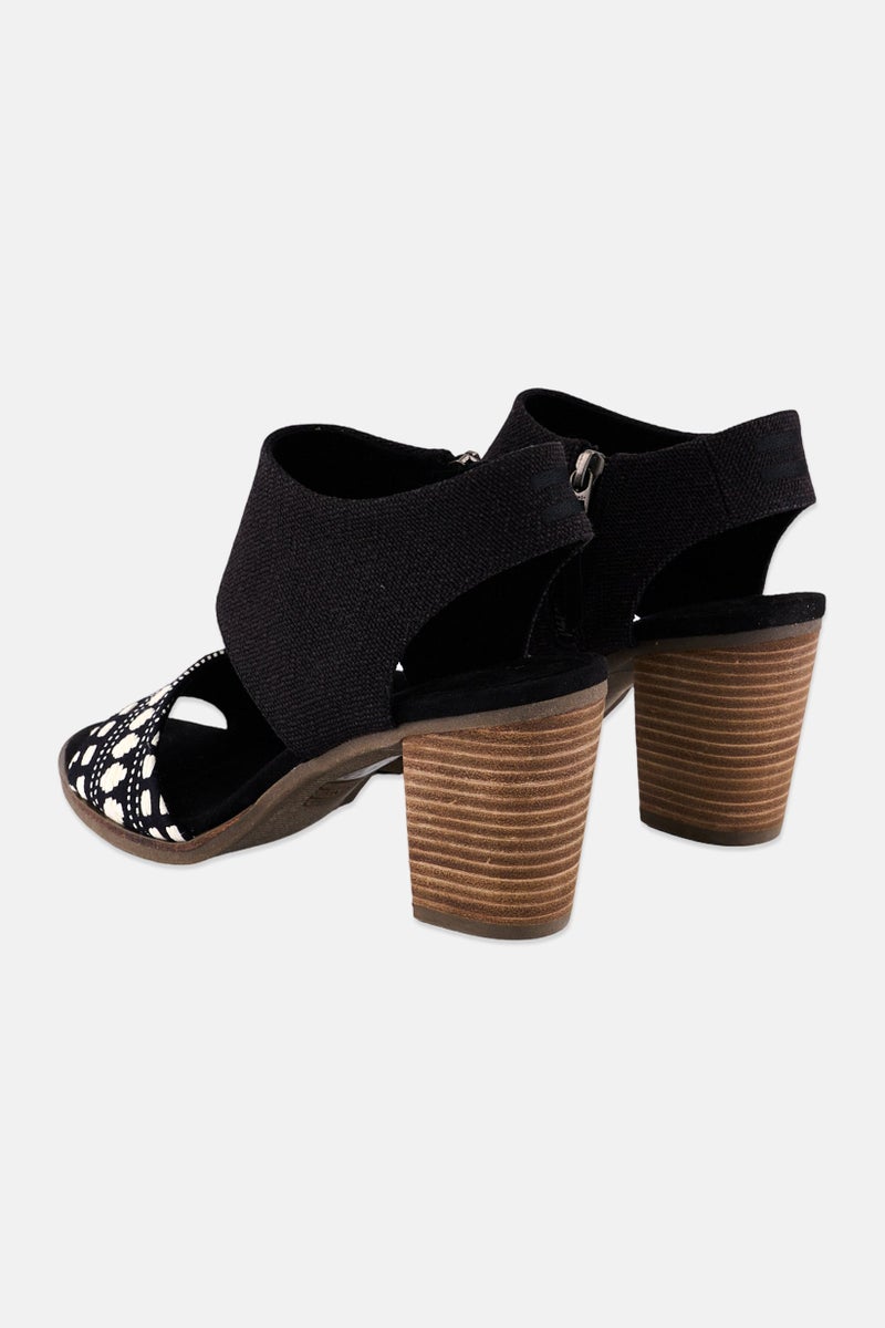 TOMS Women Zip Up Cut Out Sandals, Black - Image 2