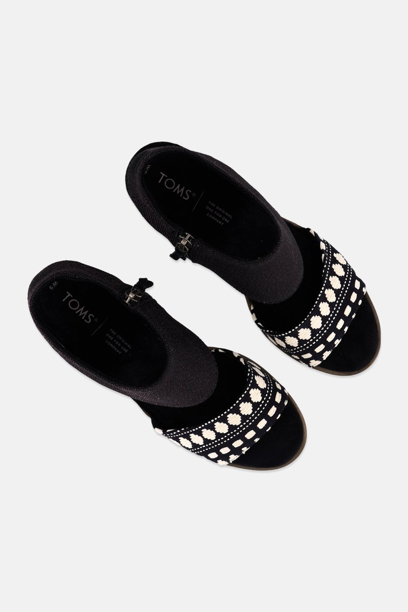 TOMS Women Zip Up Cut Out Sandals, Black - Image 4