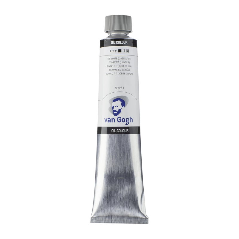 Talens Van Gogh Oil Color Paint, 200ml Tube, Titanium White (Linseed Oil) 118 - Image 3