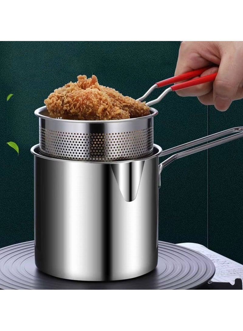 Deep Frying Pot Kitchen Fryer With Strainer Stainless Steel Tempura Fryer Pan Fry Pot Chicken Fried Chicken Cooking Tools  - Image 1