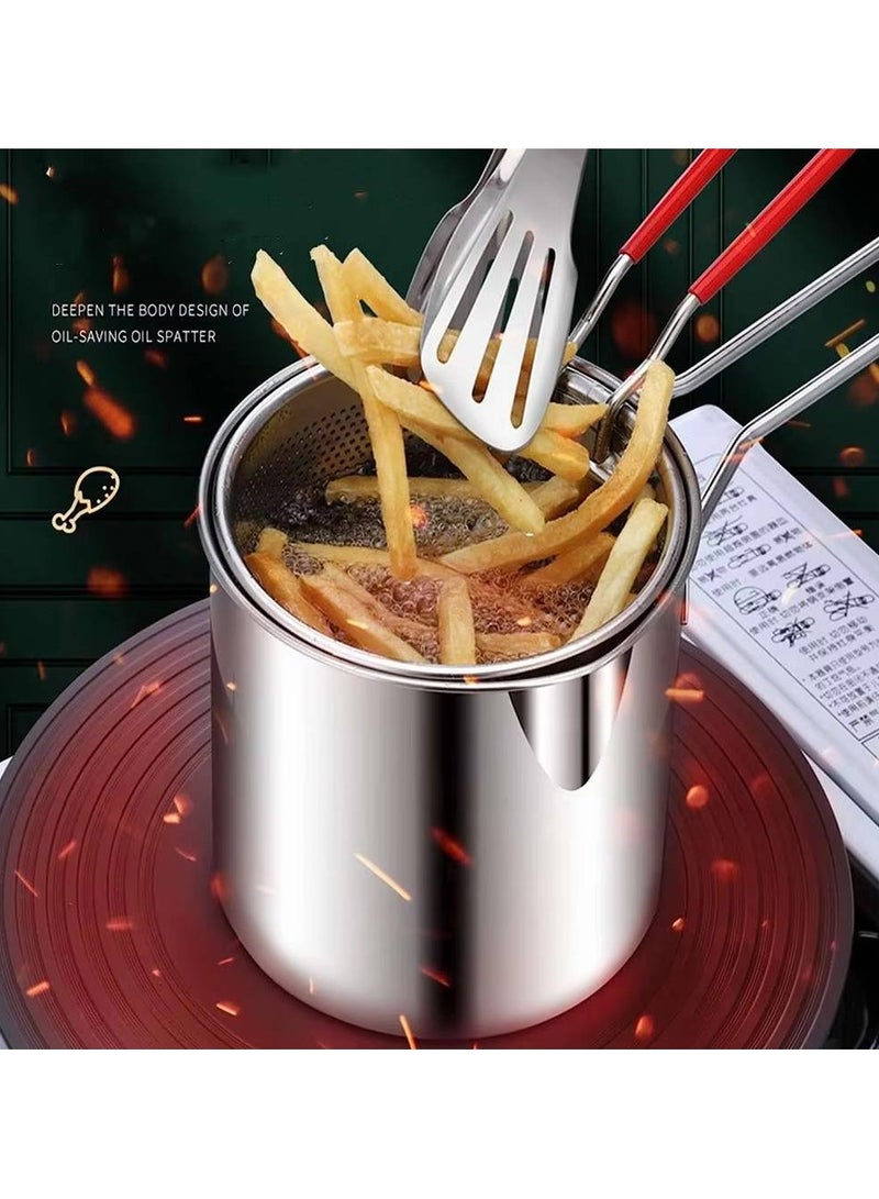 Deep Frying Pot Kitchen Fryer With Strainer Stainless Steel Tempura Fryer Pan Fry Pot Chicken Fried Chicken Cooking Tools  - Image 2
