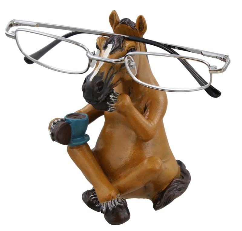 Whimsical Sitting Horse Eyeglasses Holder Stand  Fun Glasses Keeper