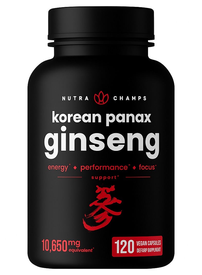 ناتشوراتشامبس نيوتراشامبس كبسولات الجينسنغ الكورية ريد باناكس | جينسينوسيدس بقوة اضافية للطاقة والتركيز والاداء والحيوية ودعم المناعة | مستخلص جذور الجينسنغ الكوري (120، احمر) - Image 2