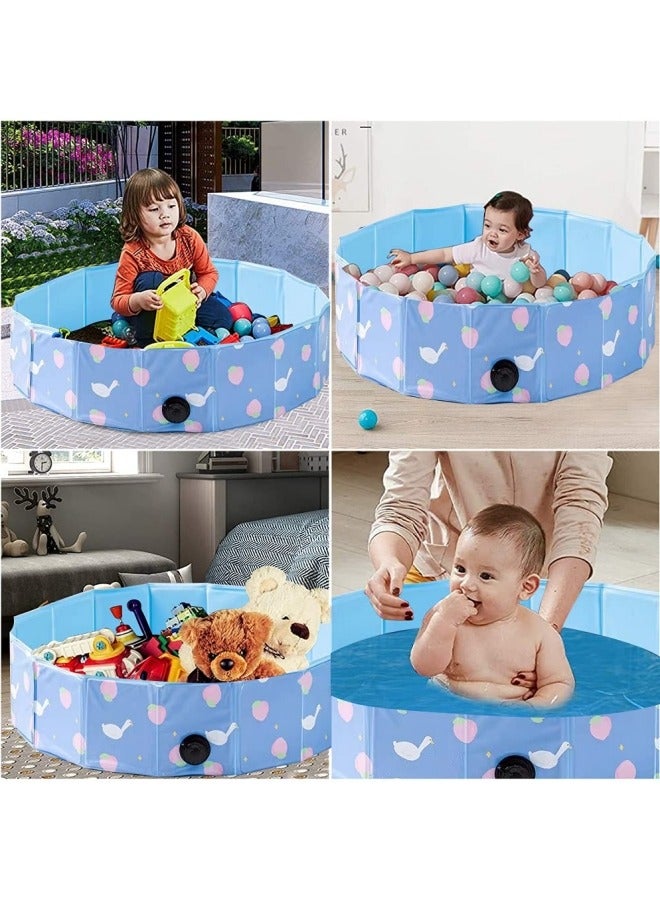 GGEROU Sand and Water Table for Toddler, Portable Baby Sensory Play Pit with Foldable Design, Summer Fun, Creative Play, Pet Bathing, Ball Pit Games and Small Sandbox Blue - Image 2