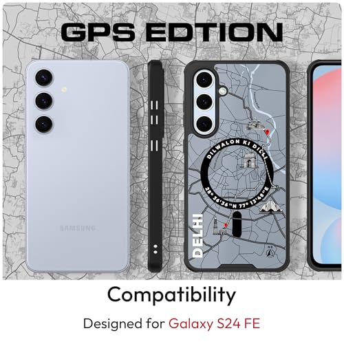 KAPAVER GPS Edition Back Cover Case Compatible with MagSafe, Magnetic Case for Galaxy S24 FE (Delhi-Black)(Polycarbonate + TPU) - Image 2