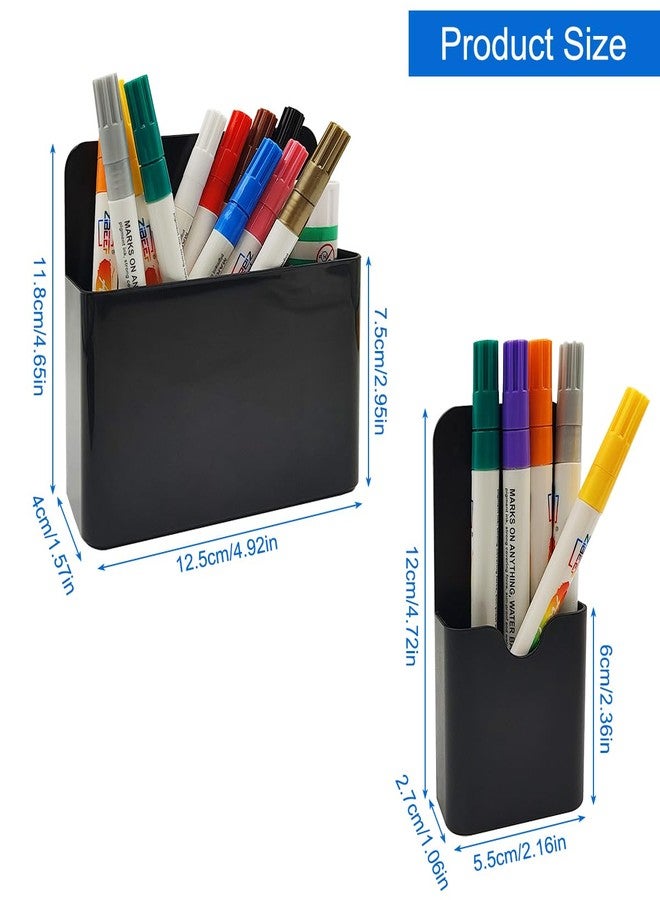 IOUALEY Magnetic Pen Holder,3 Pack Magnetic Dry Erase Marker Holder with Compartments,Strong Magnet Storage Marker Pen Pencil Organizer for Refrigerator, Whiteboard, Locker, Classroom Decorations Accessories - Image 2