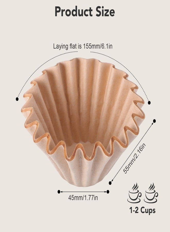 SUMAJU 120Pcs Small Coffee Filters, 1-2 Cup Unbleached Disposable Basket Coffee Paper Filter Compatible with Kalita Wave Dripper 155 Series, Grounds Single-Serve Coffee Maker Pb051 Pb041, Ninja Pods - Image 2