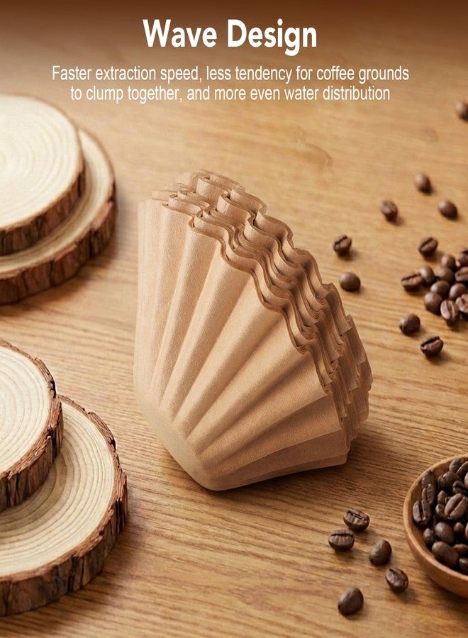 SUMAJU 120Pcs Small Coffee Filters, 1-2 Cup Unbleached Disposable Basket Coffee Paper Filter Compatible with Kalita Wave Dripper 155 Series, Grounds Single-Serve Coffee Maker Pb051 Pb041, Ninja Pods - Image 4