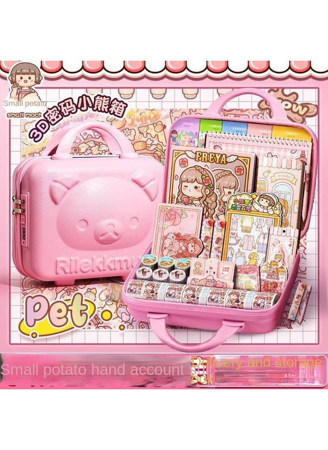Bluejw Small Potato Hand Account Suit With Gift Box Cheap Girl Tape Sticker Hand Account Book Release This New Full.  - Image 3