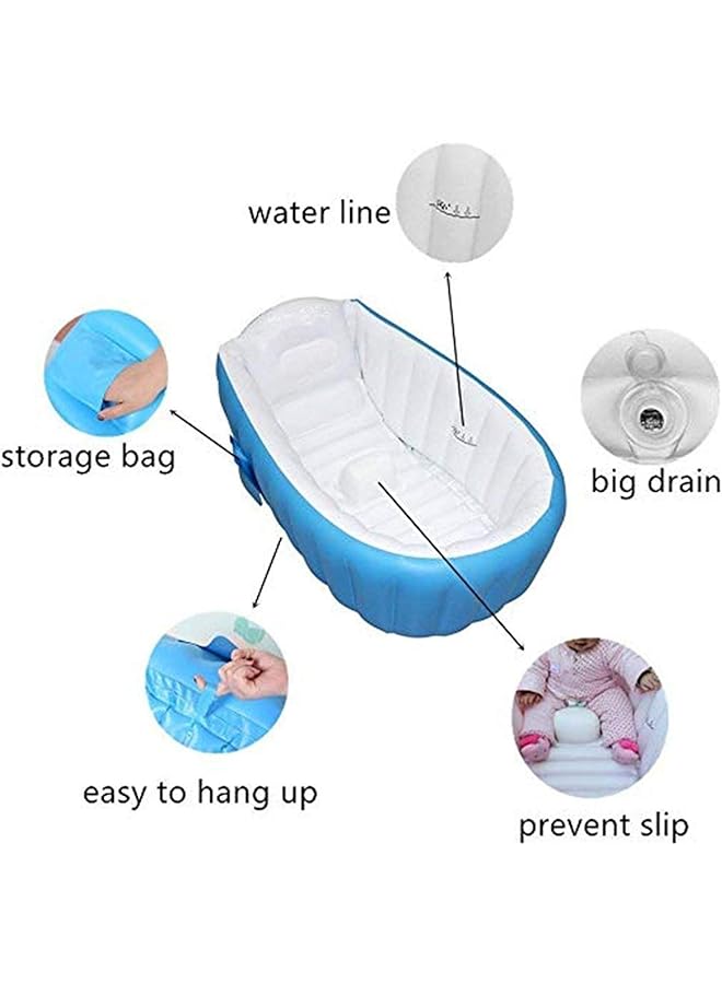 Baby Portable Inflatable Foldable Non Slip Mini Air Shower Basin Swimming Pool With Air Pump - Image 3