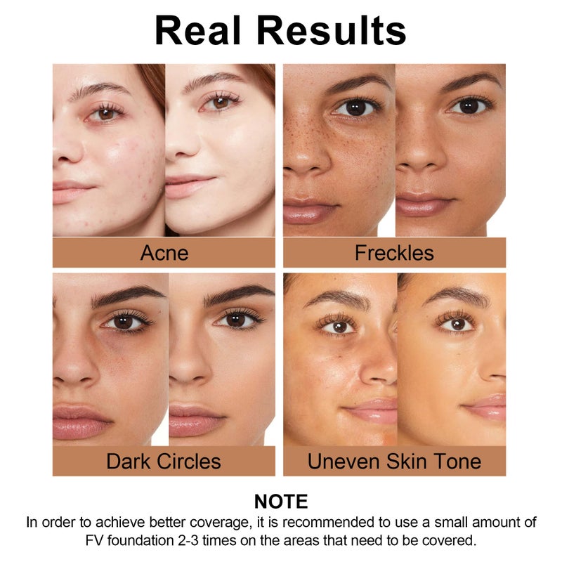 FV Waterproof Liquid Foundation, Dewy Finish Long Lasting Lightweight Medium Coverage Face Makeup for Normal & Dry Skin, Cruelty Free, Ivory, 30ml - Image 3