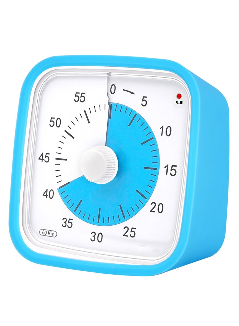 Manual Visual Timer Alarm Clock Suitable For Kitchen Study Etc. (Blue Shell Blue Dial)  - Image 1