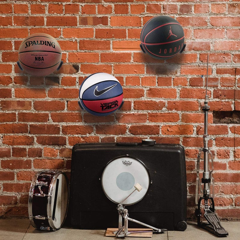 Jolitac Wall Mounted Ball Holder Display Sports Balls Storage and Decoration Shelf Black Self-Sticking Claw Racks (3 PC) - Image 4