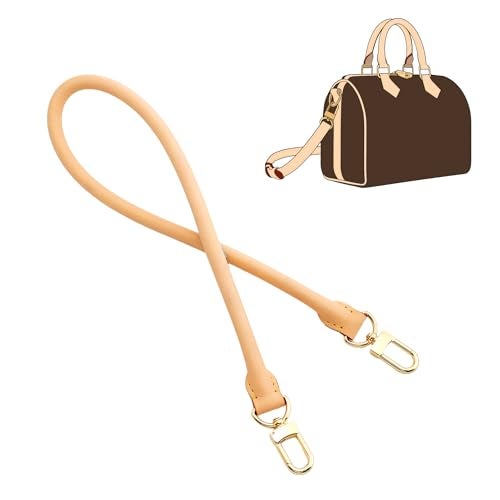 OAikor Vachetta Leather Shoulder Strap Purse Straps Replacement Compatible with Lv Graceful Damier Soft Speedy20 25 30 Bag,Top Cowhide Leahter Bag Rolled Strap,W:0.7"(1.8cm),L:27.6"(70cm),Beeswax - Image 1
