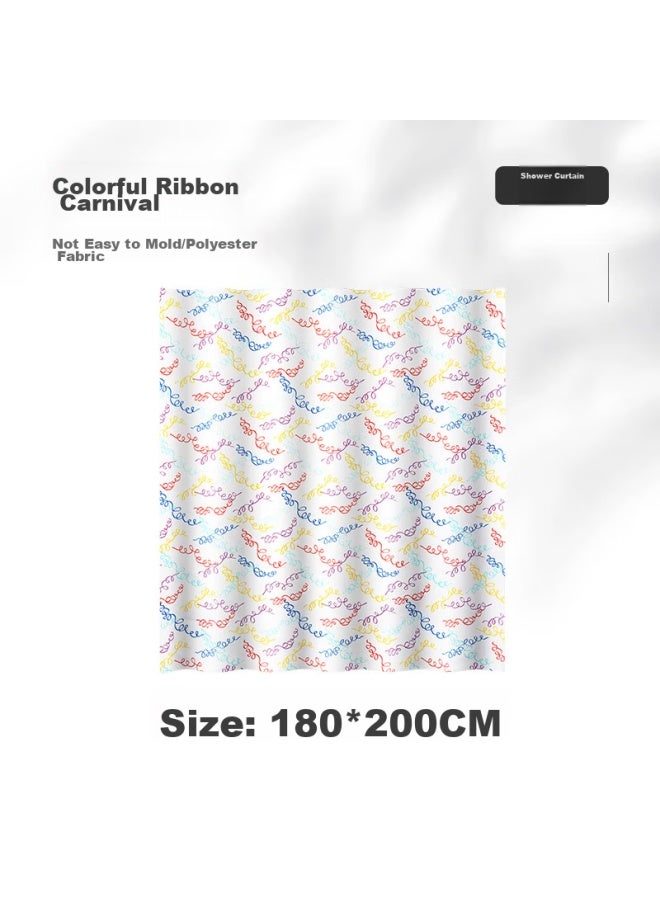 Ridder German Shower Curtain, Bathroom Curtain, Waterproof, No Drilling Required, Easy To Clean, Mold-resistant, Bathroom Curtain, Shower Parion, 180*200cm - Image 2