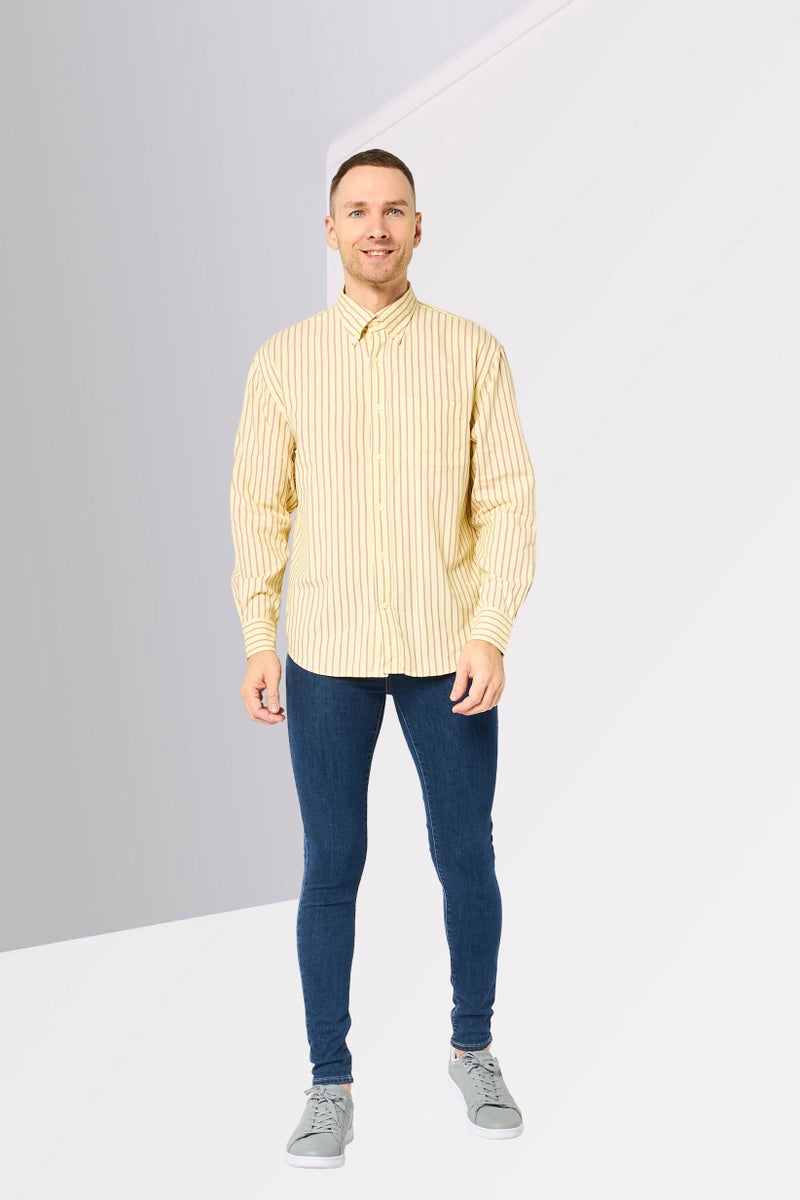 GANT Men Relaxed Fit Stripe Long Sleeve Casual Shirt, Multicolor - Image 2