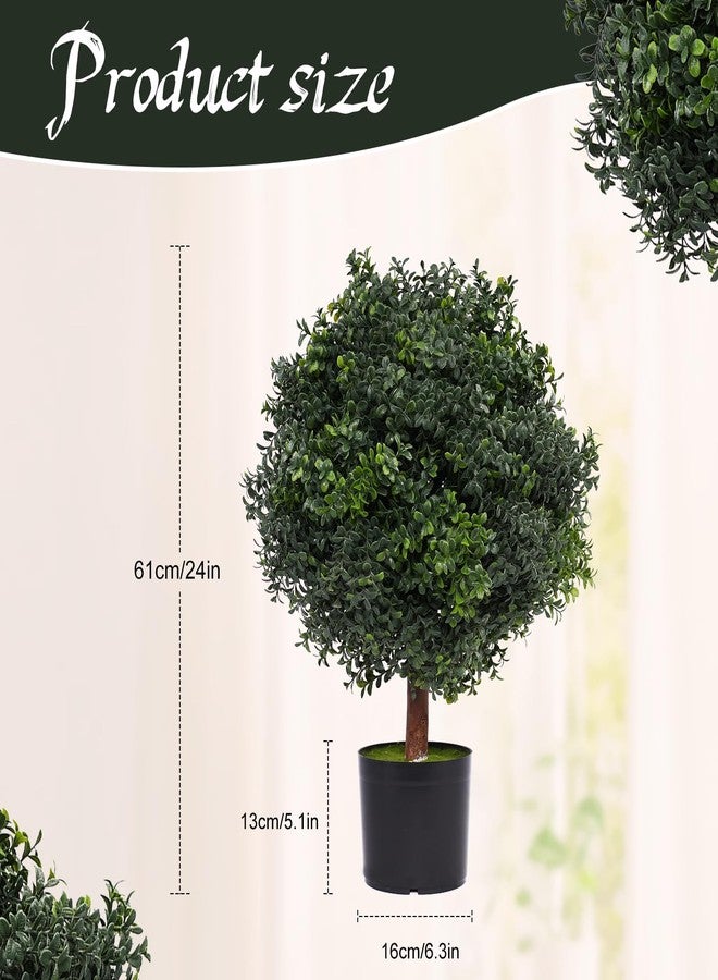Silk Tree Warehouse مستودع شجرة الحرير، شجيرة زينة خارجية اصطناعية على شكل كرة من خشب البقس، بطول قدمين، مزروعة في أصيص، مقاومة للأشعة فوق البنفسجية، من إنتاج باجاري - Image 2