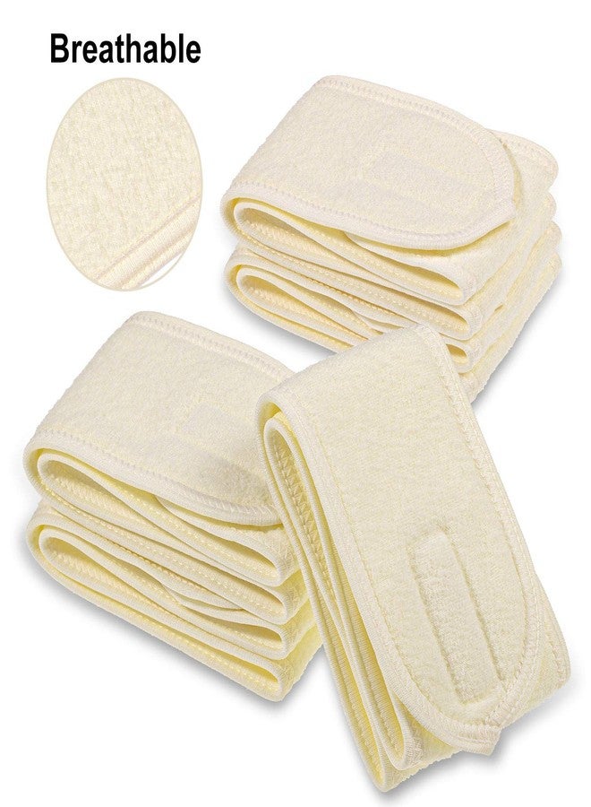 وولاين مجموعة عصابات رأس للوجه من والين سبا، 4 قطع، عصابة رأس من قماش تيري، منشفة قابلة للتعديل والتمدد للاستحمام والمكياج والرياضة (أصفر) - Image 4