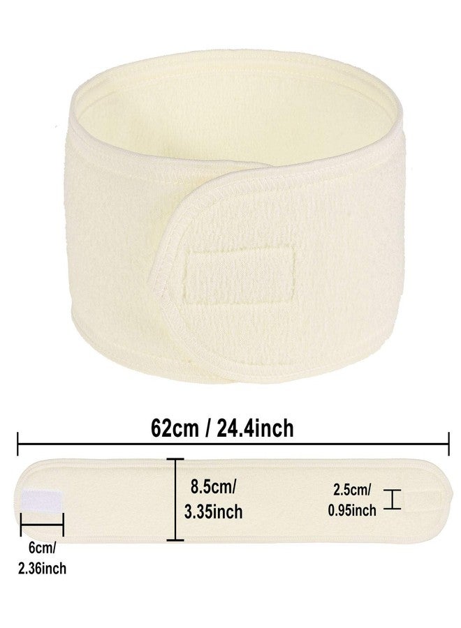 وولاين مجموعة عصابات رأس للوجه من والين سبا، 4 قطع، عصابة رأس من قماش تيري، منشفة قابلة للتعديل والتمدد للاستحمام والمكياج والرياضة (أصفر) - Image 2