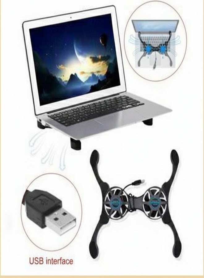 Mini Laptop Cooling Fan Stand Usb with Foldable Cooling Pad & Portable Exhaust System – Quiet Operation, USB-A Plug & Play for Notebook PCs, Tablets, Smartphones – Compact Computer Cooler (Cable Included) - Image 5