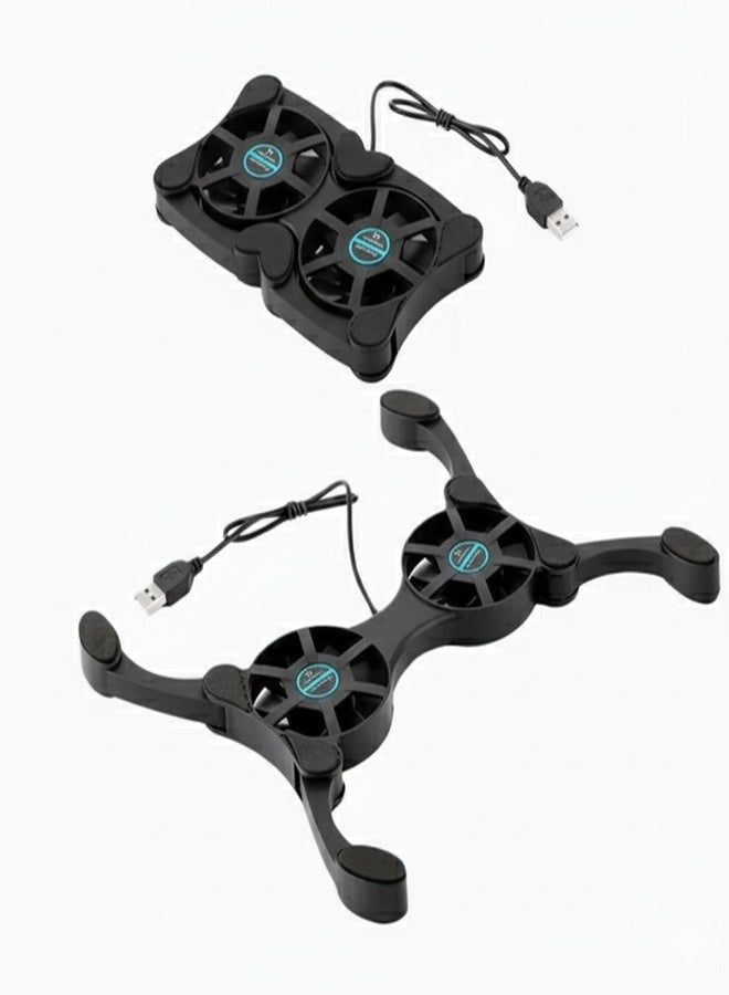 Mini Laptop Cooling Fan Stand Usb with Foldable Cooling Pad & Portable Exhaust System – Quiet Operation, USB-A Plug & Play for Notebook PCs, Tablets, Smartphones – Compact Computer Cooler (Cable Included) - Image 2