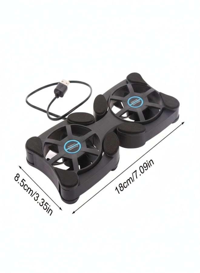 Mini Laptop Cooling Fan Stand Usb with Foldable Cooling Pad & Portable Exhaust System – Quiet Operation, USB-A Plug & Play for Notebook PCs, Tablets, Smartphones – Compact Computer Cooler (Cable Included) - Image 4