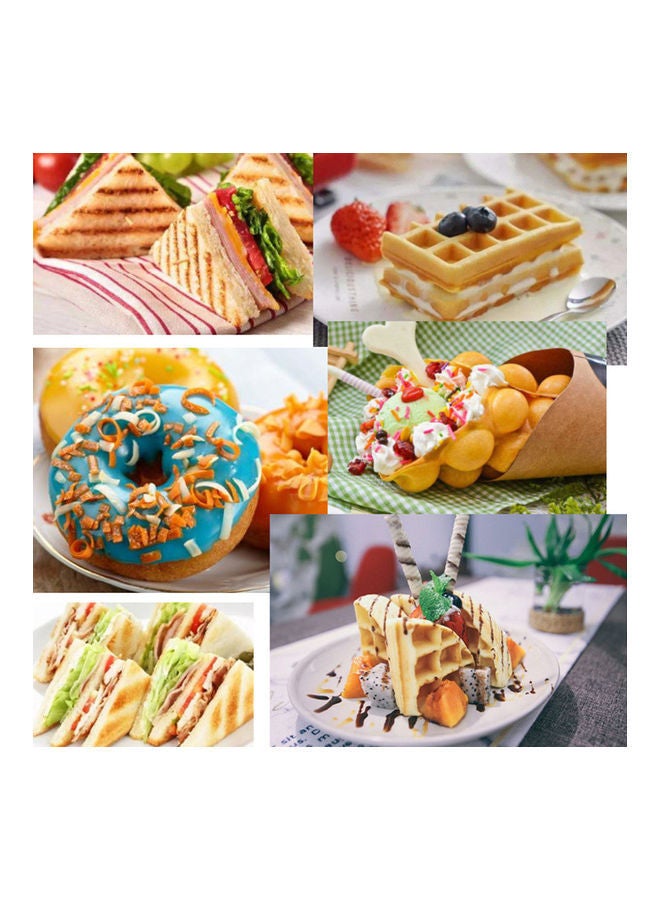 نيبمينينت ماكينة صنع الوافل وتحميص الشطائر مصنوعة من الحديد وتعمل بالكهرباء أسود 15 x 1 15سم - Image 2