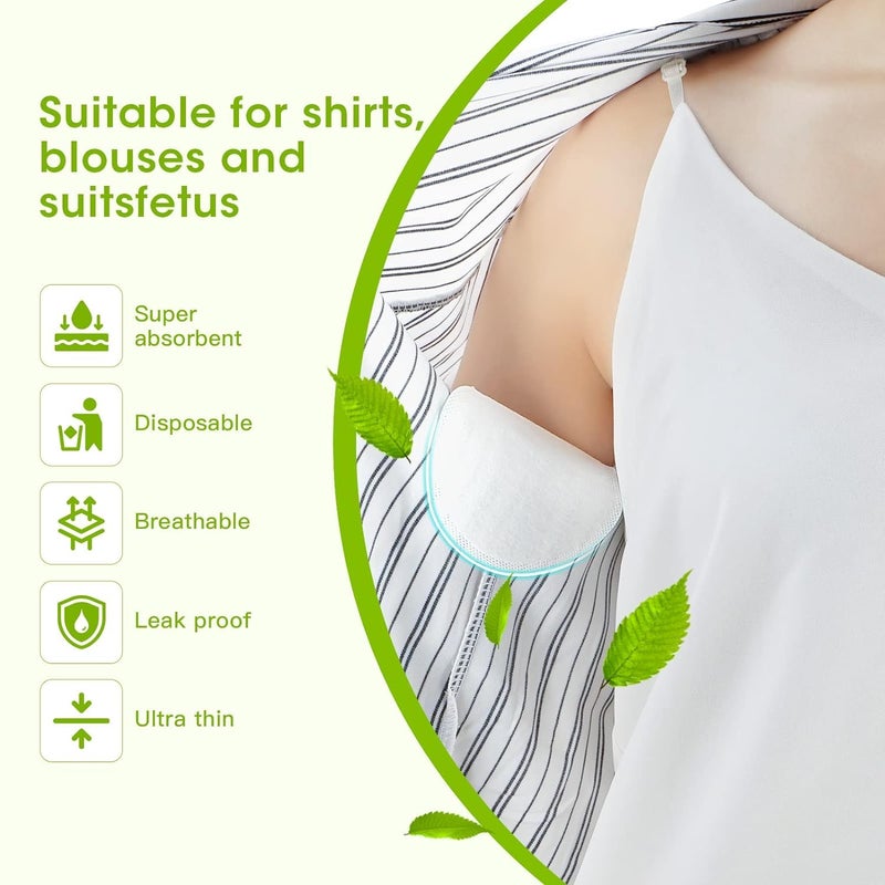 Premium Underarm Sweat Pads - [40 PCS] for Men and Women - Extra Adhesive, Invisible, Comfortable, Disposable Armpit Shields for Hyperhidrosis Protection - Image 2