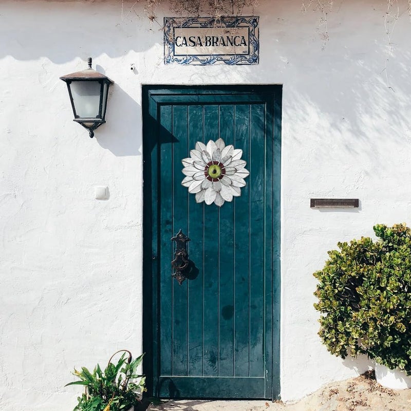 YEAHOME Metal Flower Wall Decor, 11" Boho Wall Art for Bedroom/Rustic Patio Decor - Image 5