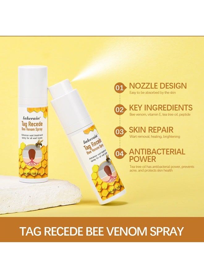 lakerain Tag Recede Bee Venom Spray Wart Treatment Spray Bee Venom Wart and Skin Tags Removal Treatment Spray Wart Remover Bee Venom Skin Tag Removal Spray Acne Removal Spray - Image 2