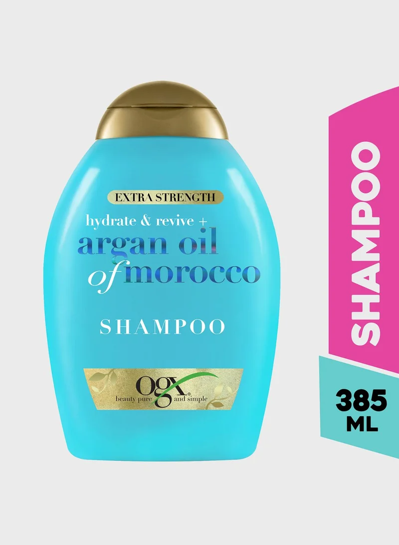 Ogx OGX Shampoo, Extra Strength Hydrate & Revive+ Argan Oil of Morocco, New Gentle and PH Balanced Formula, 385ml
