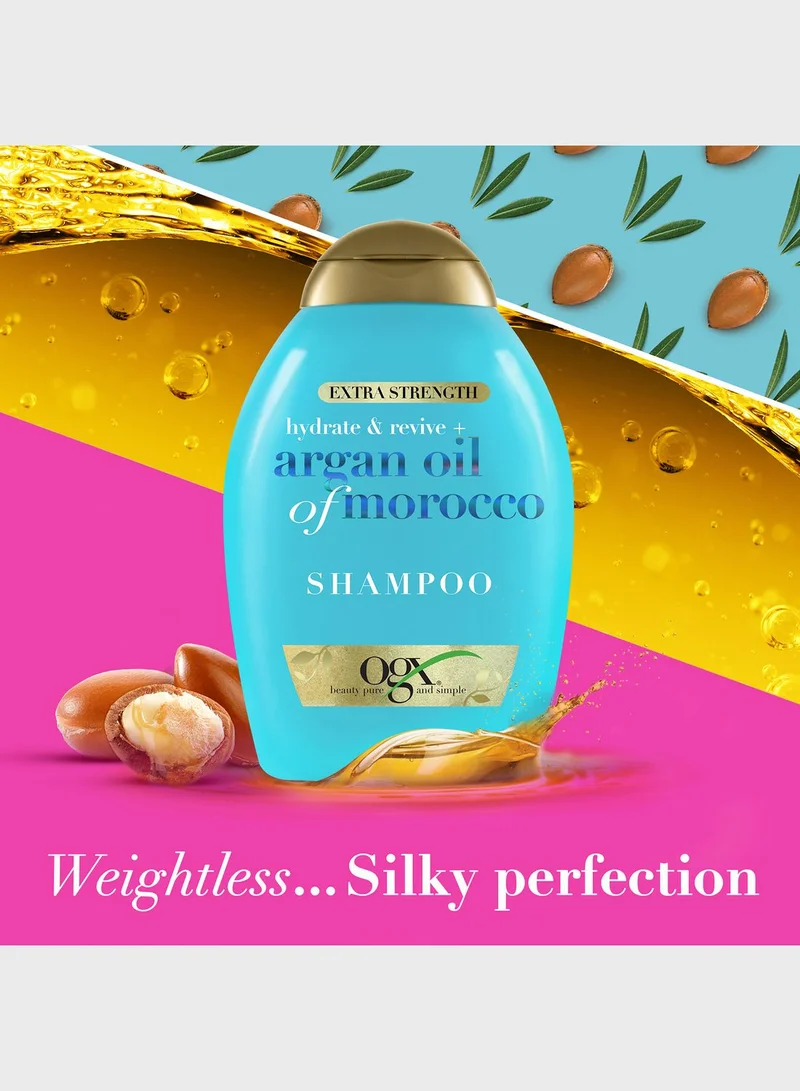 Ogx OGX Shampoo, Extra Strength Hydrate & Revive+ Argan Oil of Morocco, New Gentle and PH Balanced Formula, 385ml