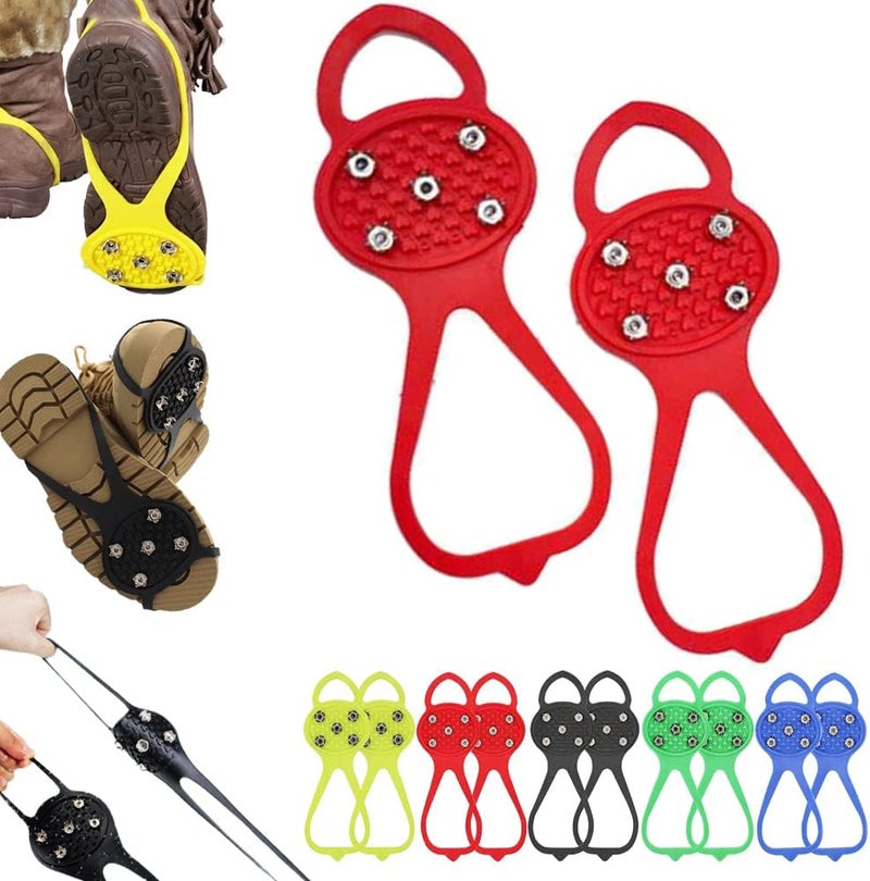 Circuit Disk Gripper Spikes, Universal Non-Slip Gripper Spikes, Universal Gripper Spikes Non Slip Shoe Grips, Silicone Climbing Non-Slip Shoe Grip Ice Cleats Red - Image 1