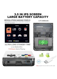 Miyoo Mini Plus Handheld Game Console, with Dedicated Storage Case, 3.5 Inch IPS 640x480 Screen, 64G/128G TF Card with 10,000+ Games, 3000mAh 7+Hours Battery, Support Wireless Network (Black 128G)  - Image 3