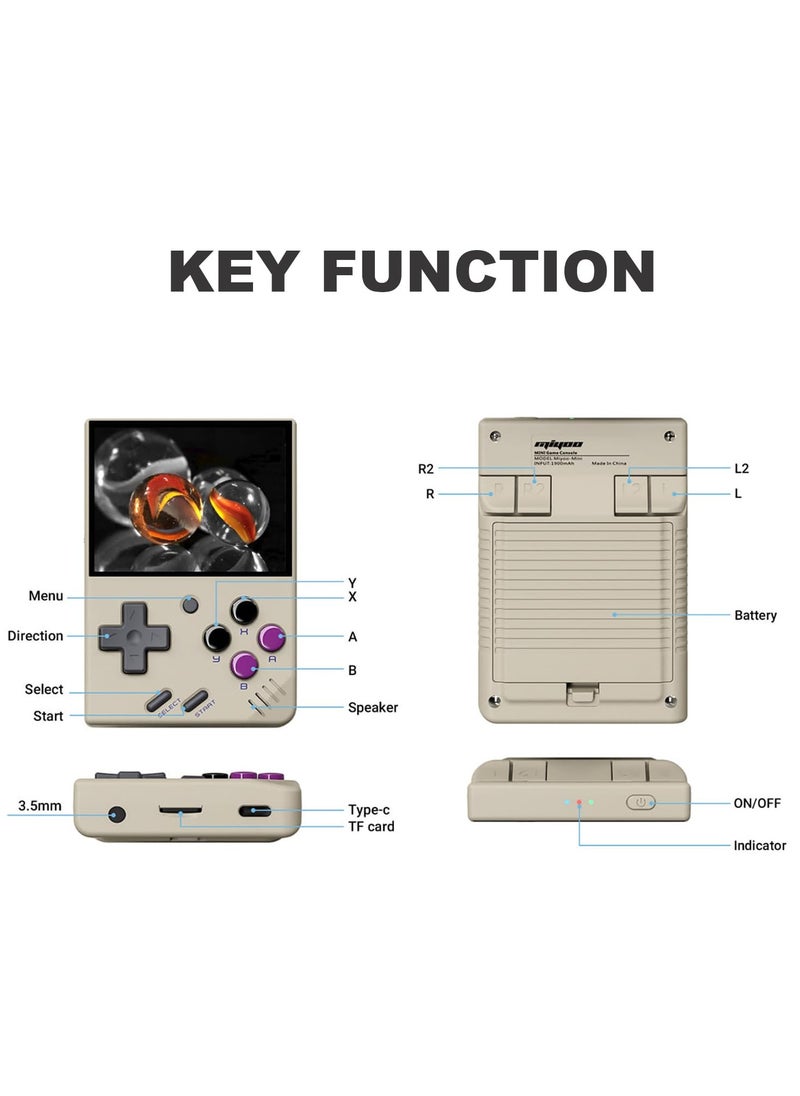 Miyoo - Mini Plus Handheld Game Console, with Dedicated Storage Case, 3.5 Inch IPS 640x480 Screen, 64G/128G TF Card with 10,000+ Games, 3000mAh 7+Hours Battery, Support Wireless Network (Black 128G) - Image 1