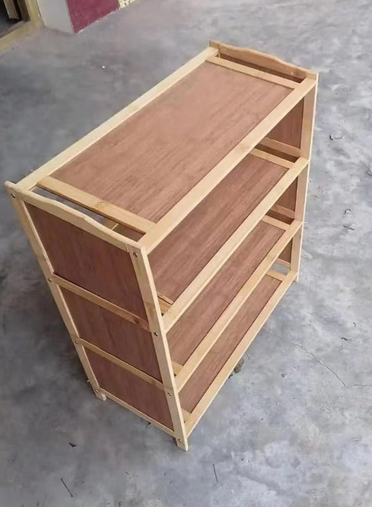 fashionhome 4-Tiers Bamboo Shoe Rack Organizer Shoe Cabinet Display Storage Rack for Entryway and Living Room Furniture 70x25x66 cm  - Image 2
