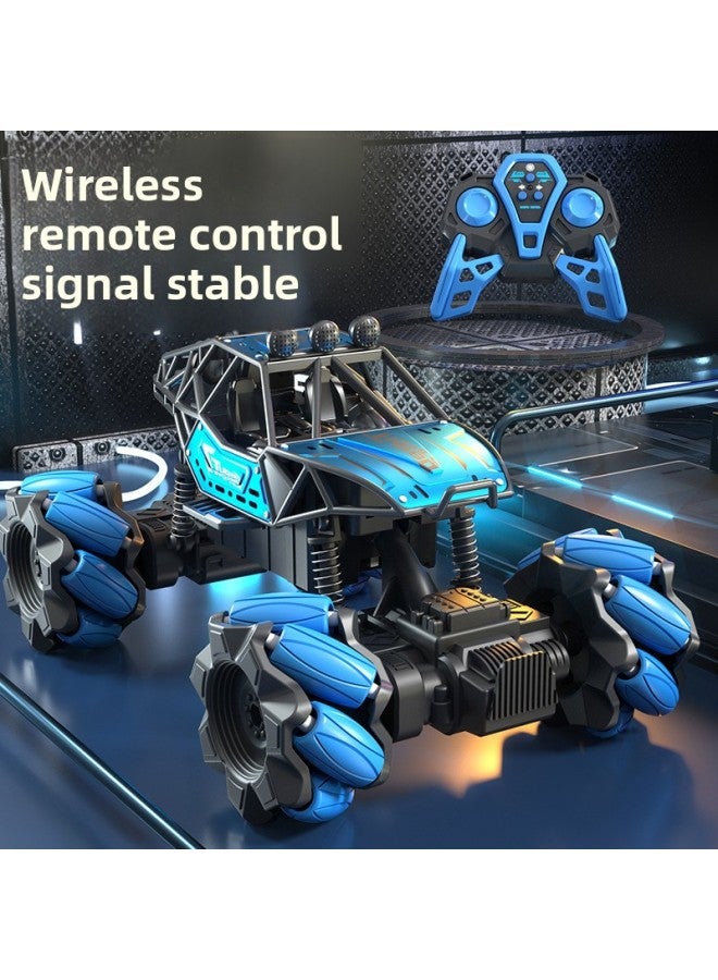 Large Remote Control Off-road Vehicle High-speed Four-wheel Drive Climbing Charging Electric Alloy Remote Control Car Children Boys Toy Racing Car-Color:Climbing Remote Control Car—stunt Wheel 【blue】 - Image 2