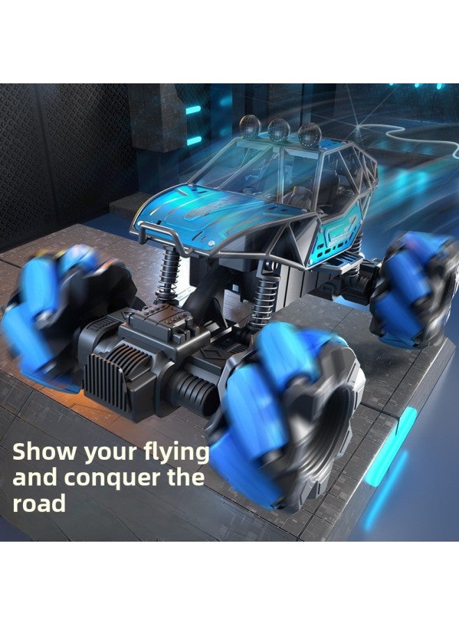 Large Remote Control Off-road Vehicle High-speed Four-wheel Drive Climbing Charging Electric Alloy Remote Control Car Children Boys Toy Racing Car-Color:Climbing Remote Control Car—stunt Wheel 【blue】 - Image 4