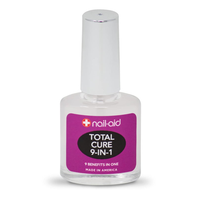 Nail-Aid Total Cure 9 in 1 Nail Treatment - Strengthen, Smooth, & Brighten Brittle Nails - Clear, 0.55 Fl Oz - Image 2