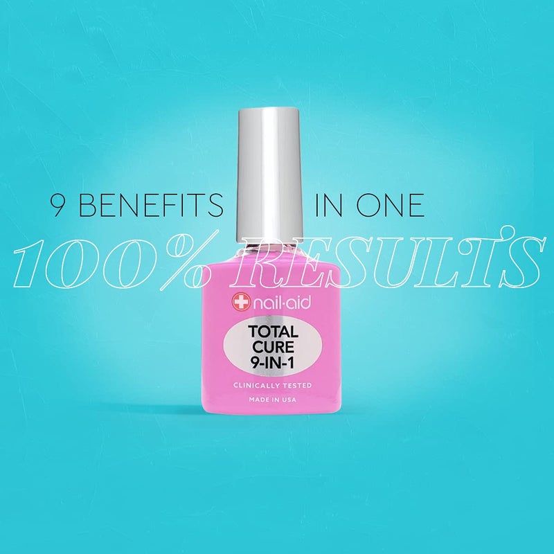 Nail-Aid Total Cure 9 in 1 Nail Treatment - Strengthen, Smooth, & Brighten Brittle Nails - Clear, 0.55 Fl Oz - Image 3