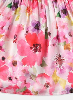 Nautinati Nautinati Girls' Floral Frock With Flower at Waistband  - Image 5