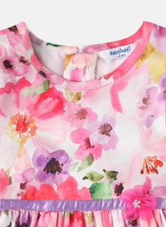 Nautinati Nautinati Girls' Floral Frock With Flower at Waistband  - Image 3