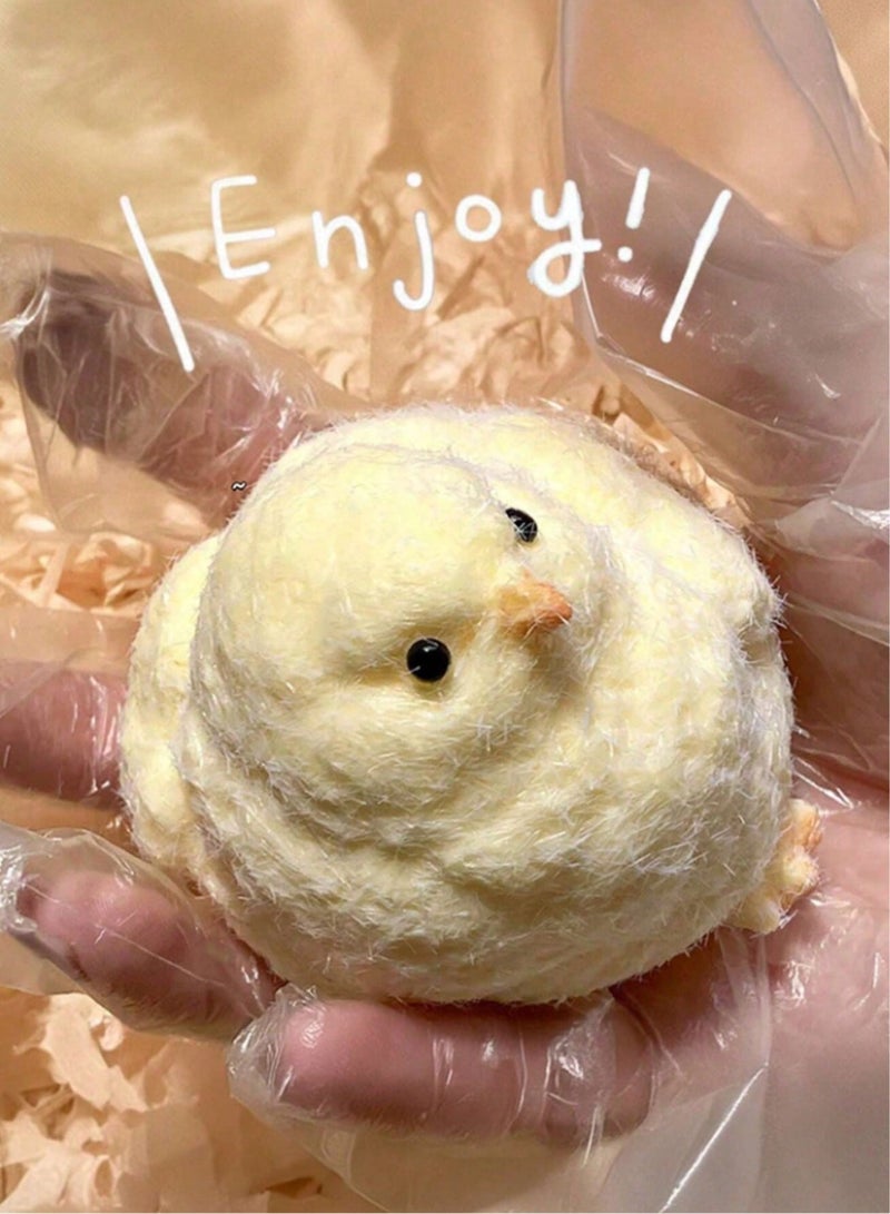 Haidue 3Pcs Handmade Ultra-Soft Chick Squeeze Toy - Squishy Rubber Chicken Stress Relief  Perfect for Desk Decoration & Relaxation  Ideal For Students  Office Workers  And Home Decor - Image 2