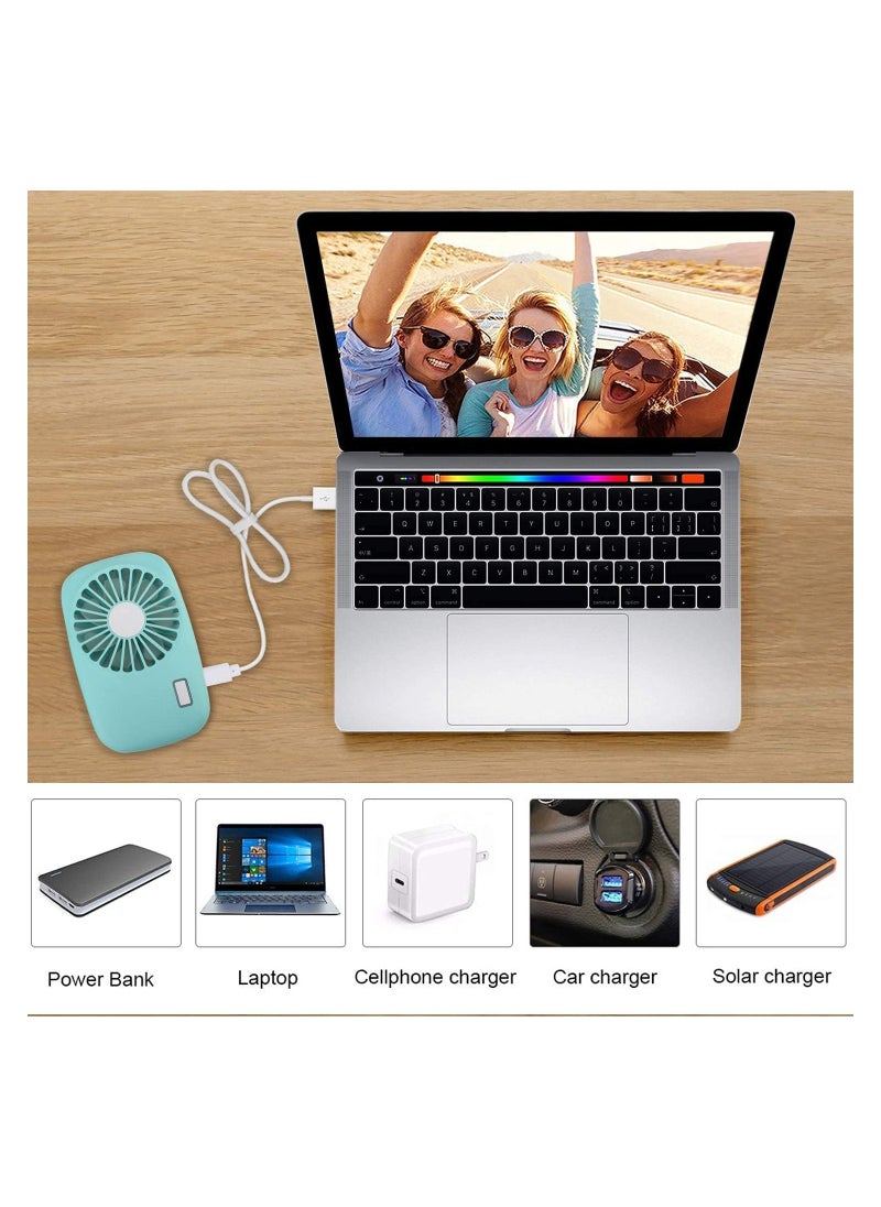 Excefore - Handheld Fan Mini Fan Powerful Small Personal Portable Fan Speed Adjustable USB Rechargeable Eyelash Fan Personal Handheld USB Fan for Outdoor Room Hand Fan for Camping Office Travel - Image 1