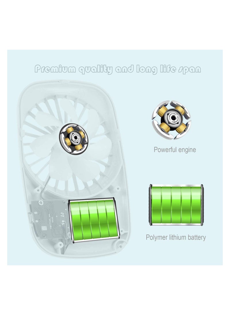 Excefore - Handheld Fan Mini Fan Powerful Small Personal Portable Fan Speed Adjustable USB Rechargeable Eyelash Fan Personal Handheld USB Fan for Outdoor Room Hand Fan for Camping Office Travel - Image 1